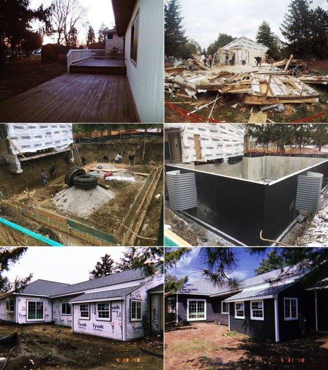 We Woke Up In This House Construction Process and Progress Photo of exterior house renovation.